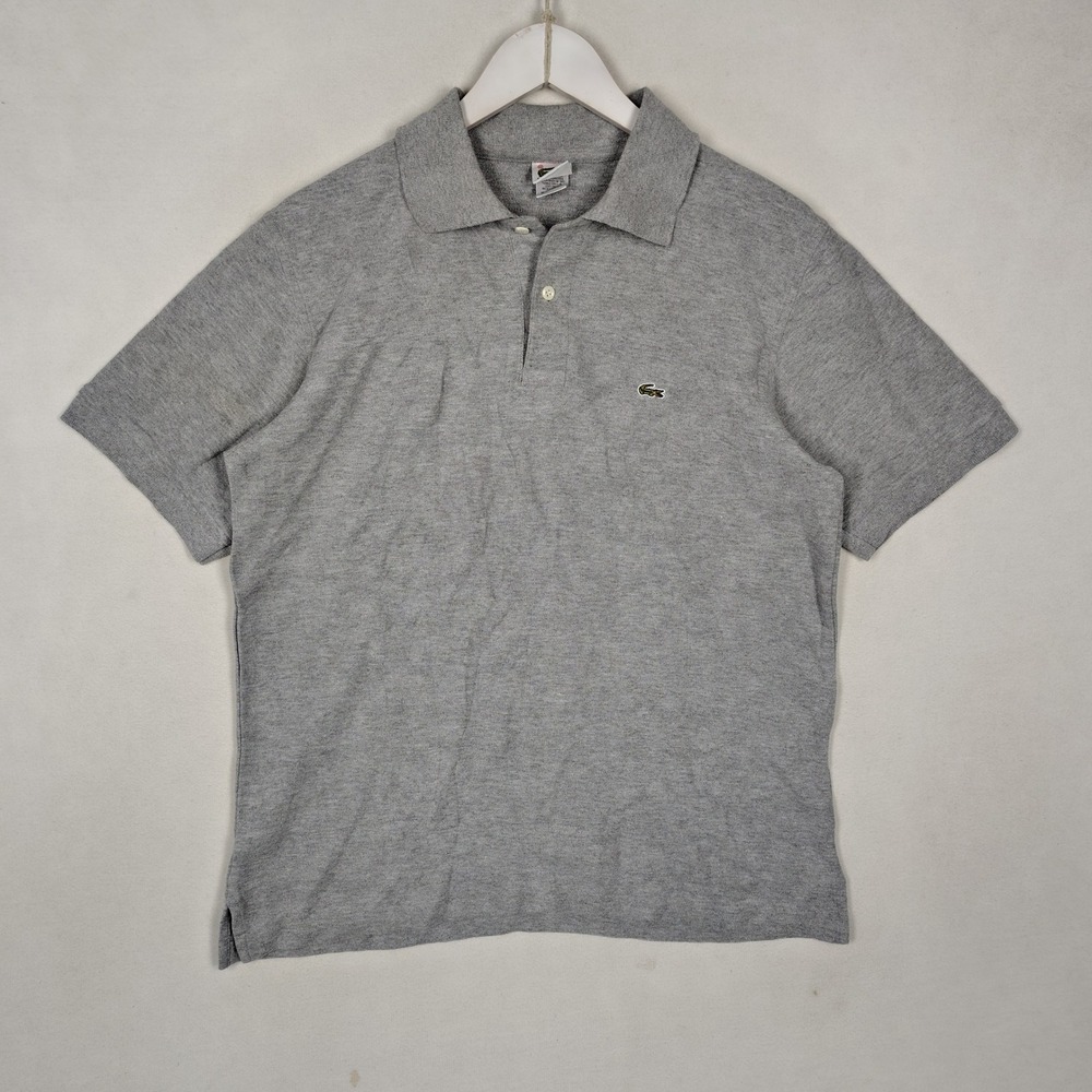 Lacoste Mens Short Sleeve Pique Polo Shirt Gray Size M Crocodile Logo